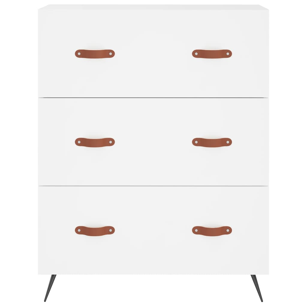 vidaXL Chest of Drawers White 69.5x34x90 cm Engineered Wood - Sudd