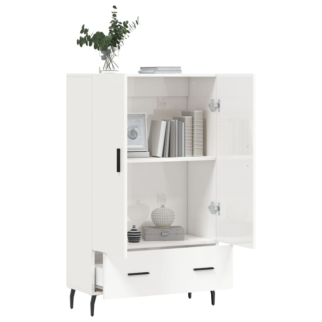 High Gloss White Highboard - Sudd