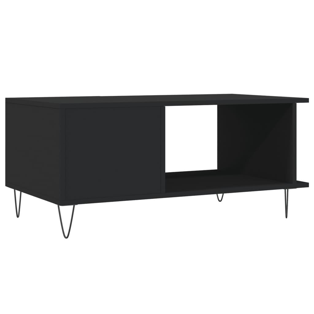 vidaXL Coffee Table Black 90x50x40 cm Engineered Wood - Sudd