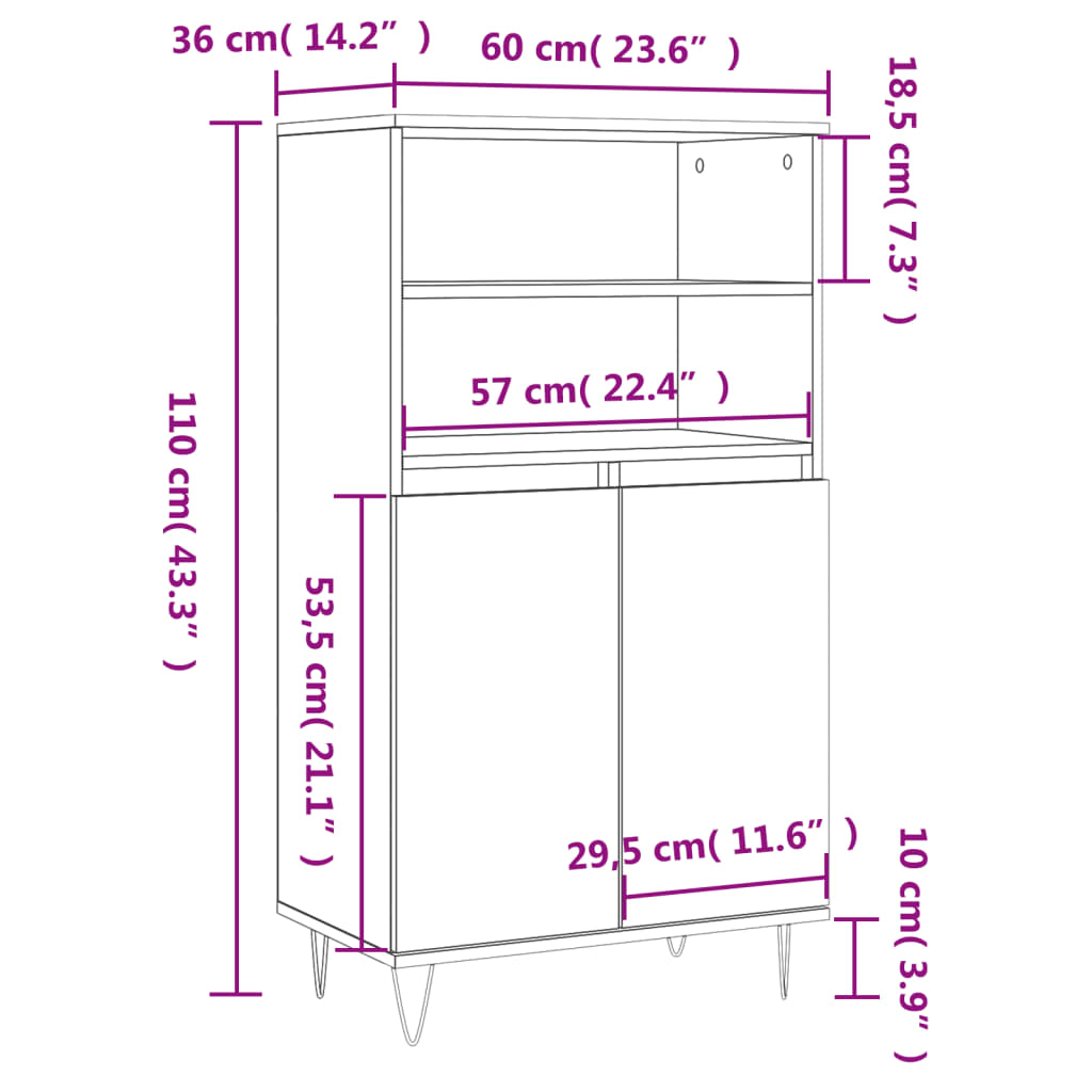 Black Highboard - Sudd