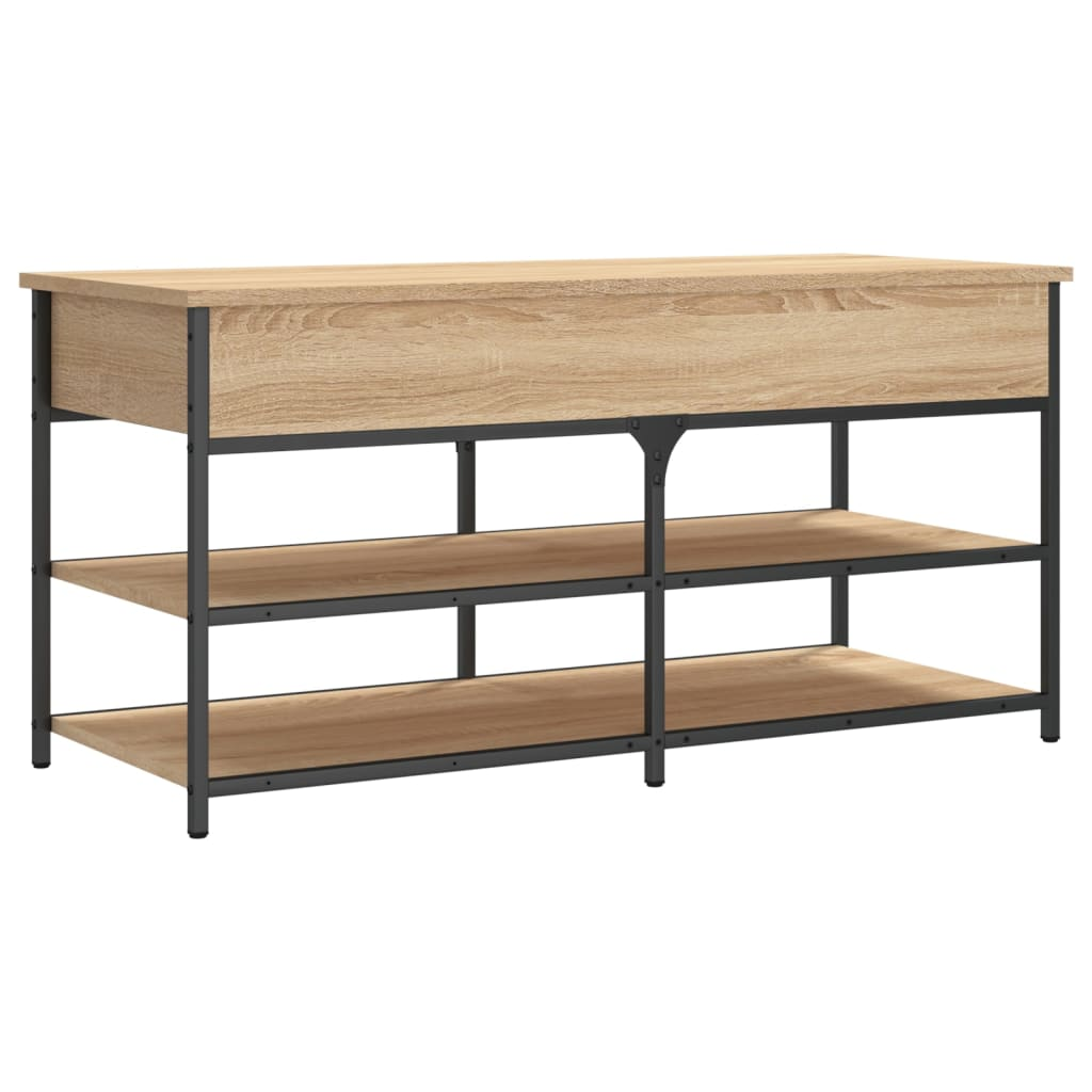 vidaXL Shoe Bench Sonoma Oak 100x42.5x50 cm Engineered Wood - Sudd