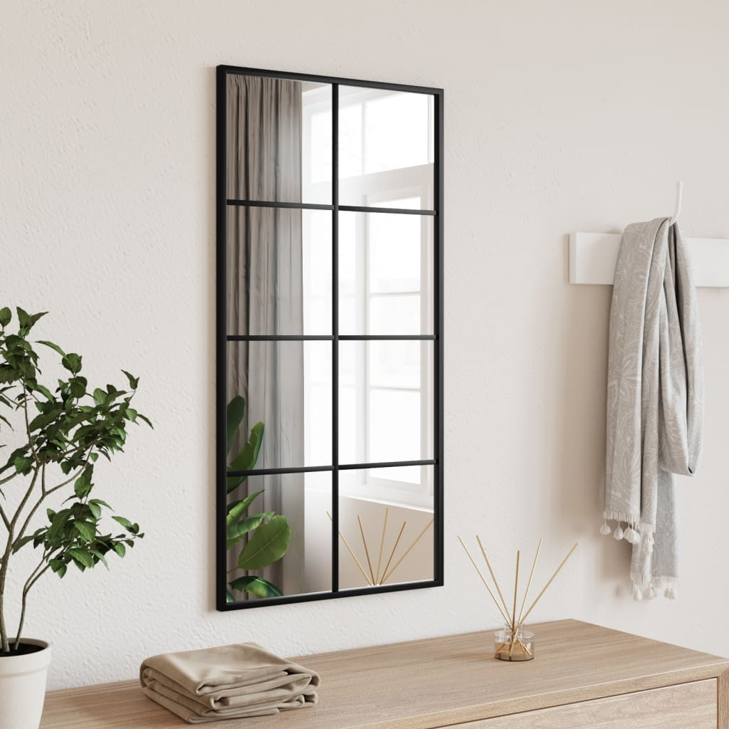 Black Metal Wall Mirror 40x80 cm - Sudd