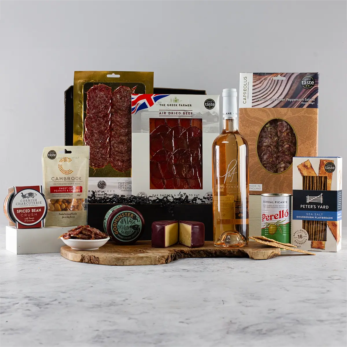 Indulge in the Rose Wine, Snacks, Cheese and Charcuterie Hamper - Sudd