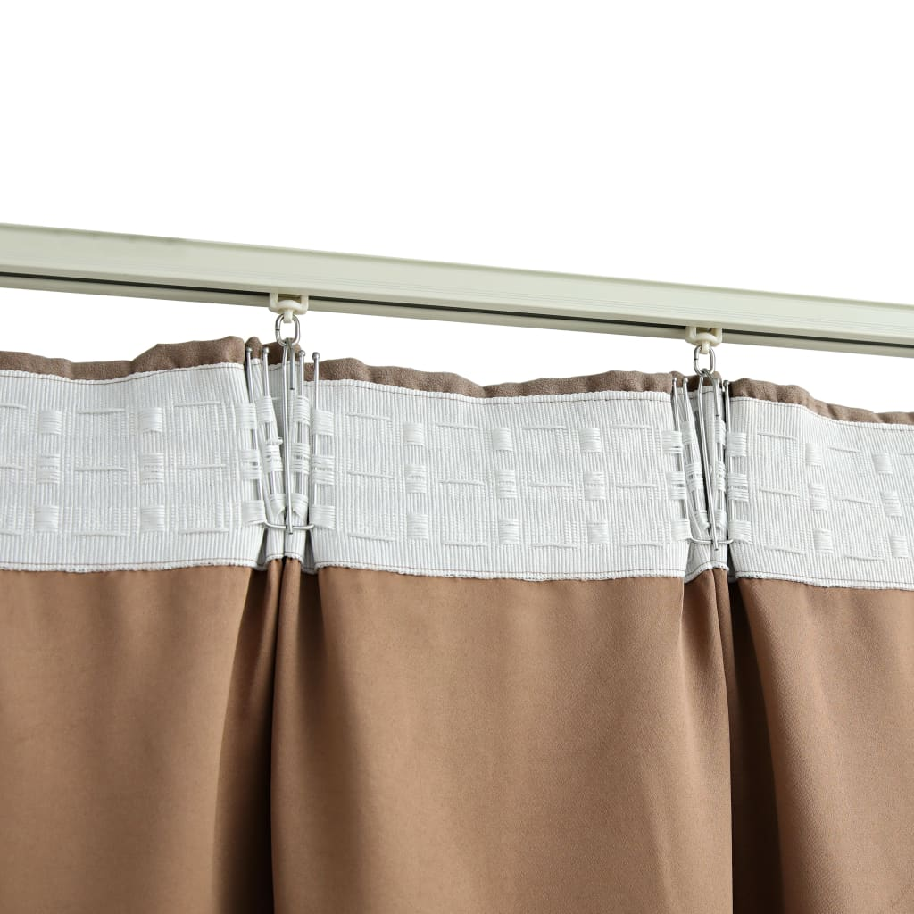 vidaXL Blackout Curtains with Hooks 2 pcs Taupe 140x245 cm