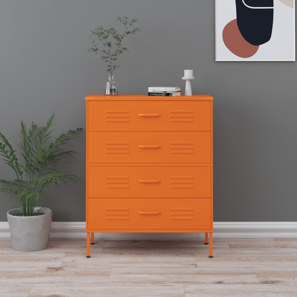 Orange Steel Chest of Drawers - Sudd