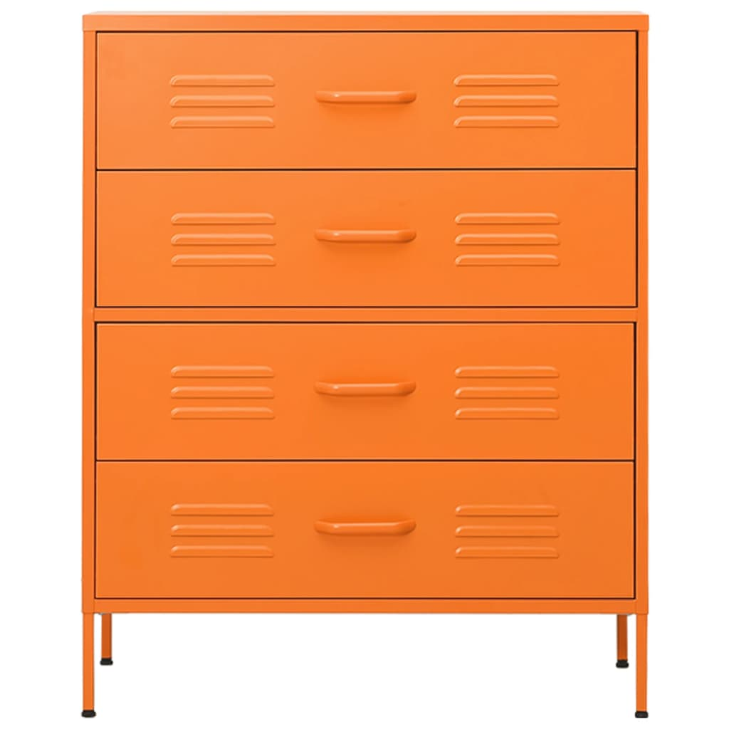 Orange Steel Chest of Drawers - Sudd