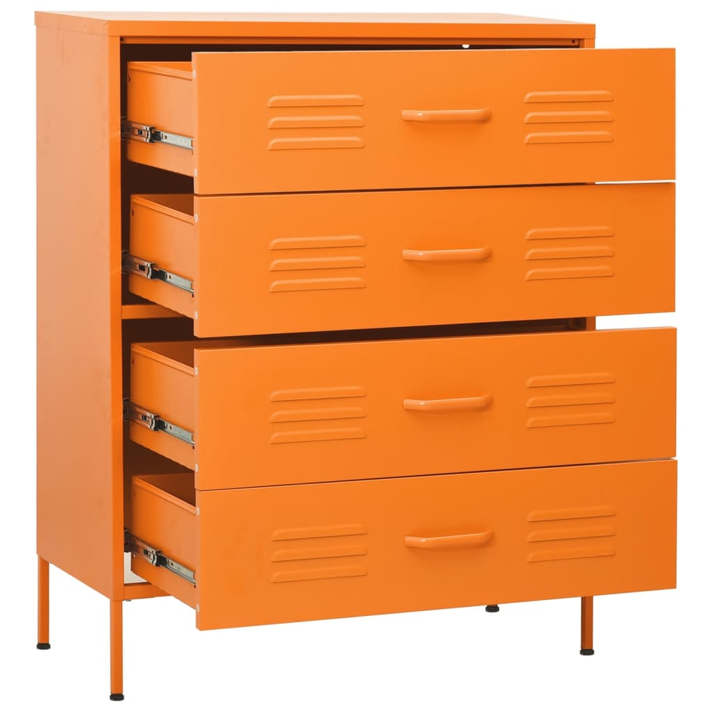 Orange Steel Chest of Drawers - Sudd