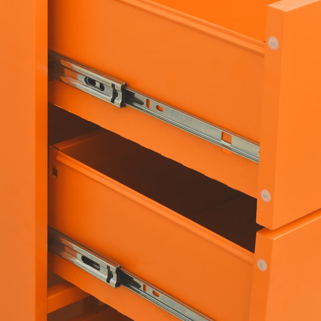 Orange Steel Chest of Drawers - Sudd