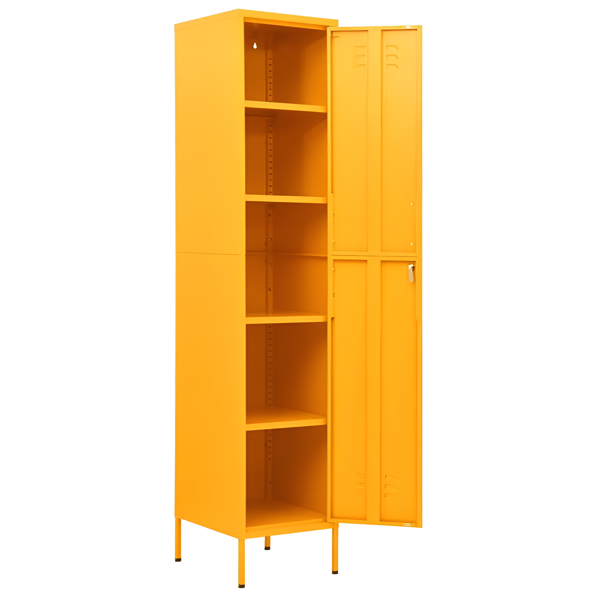 vidaXL Locker Cabinet Mustard Yellow - Durable Steel, Adjustable Shelves, Ample Storage Space - Sudd