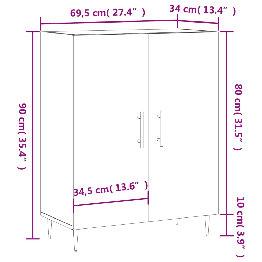 High Gloss White Sideboard Medium - Sudd