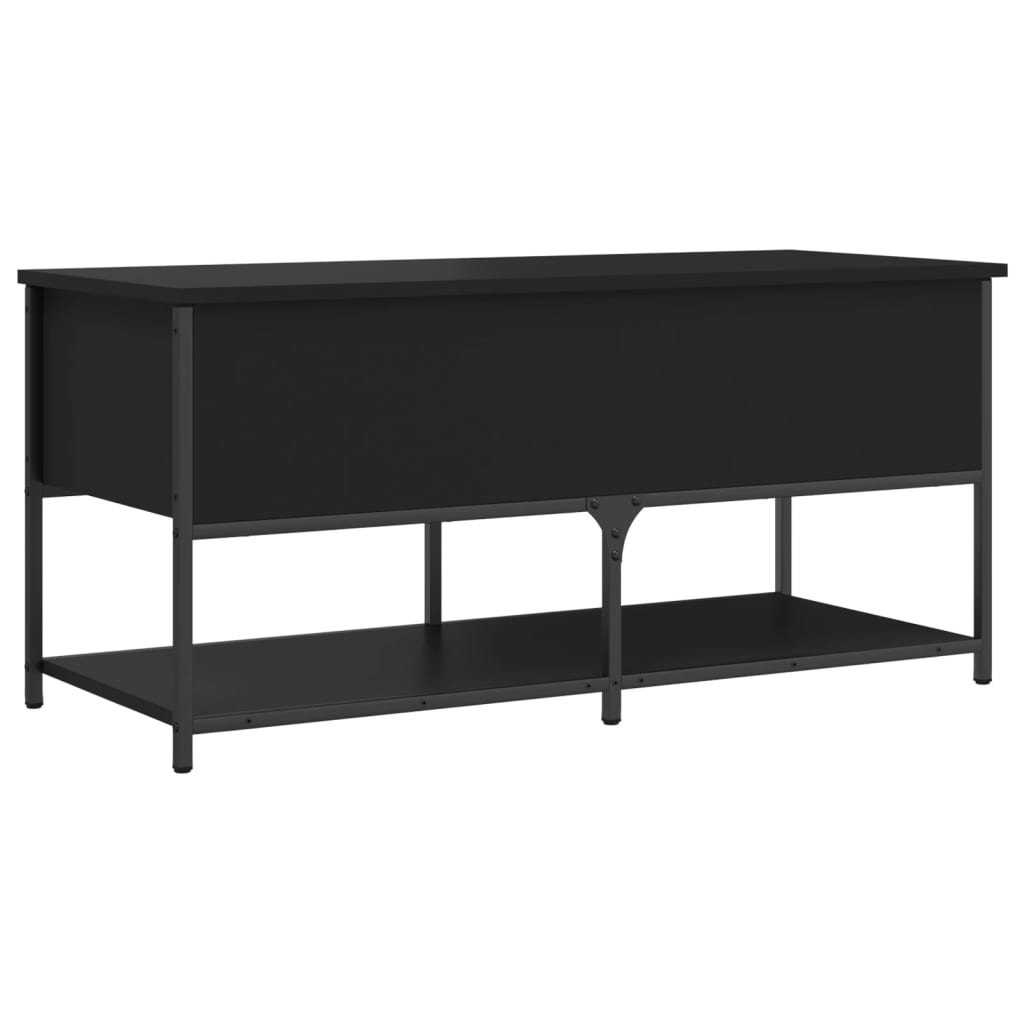 vidaXL Storage Bench Black 100x42.5x47 cm Engineered Wood - Sudd