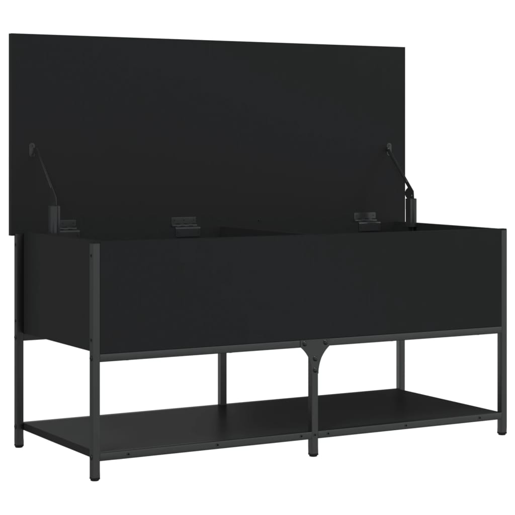 vidaXL Storage Bench Black 100x42.5x47 cm Engineered Wood - Sudd