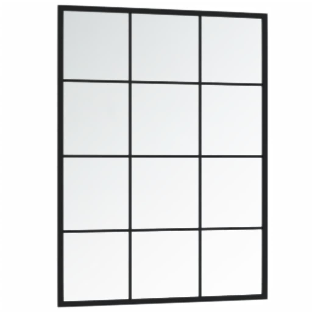 vidaXL Wall Mirror Black 80x60 cm Metal - Sleek Design, Easy Installation - Sudd