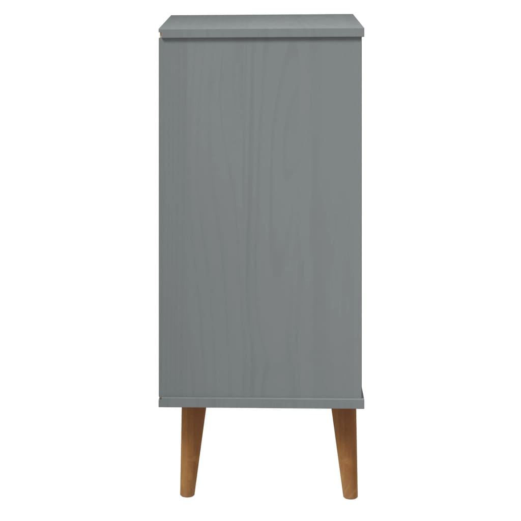 vidaXL Drawer Cabinet MOLDE Grey 40x35x82 cm Solid Wood Pine - Sudd