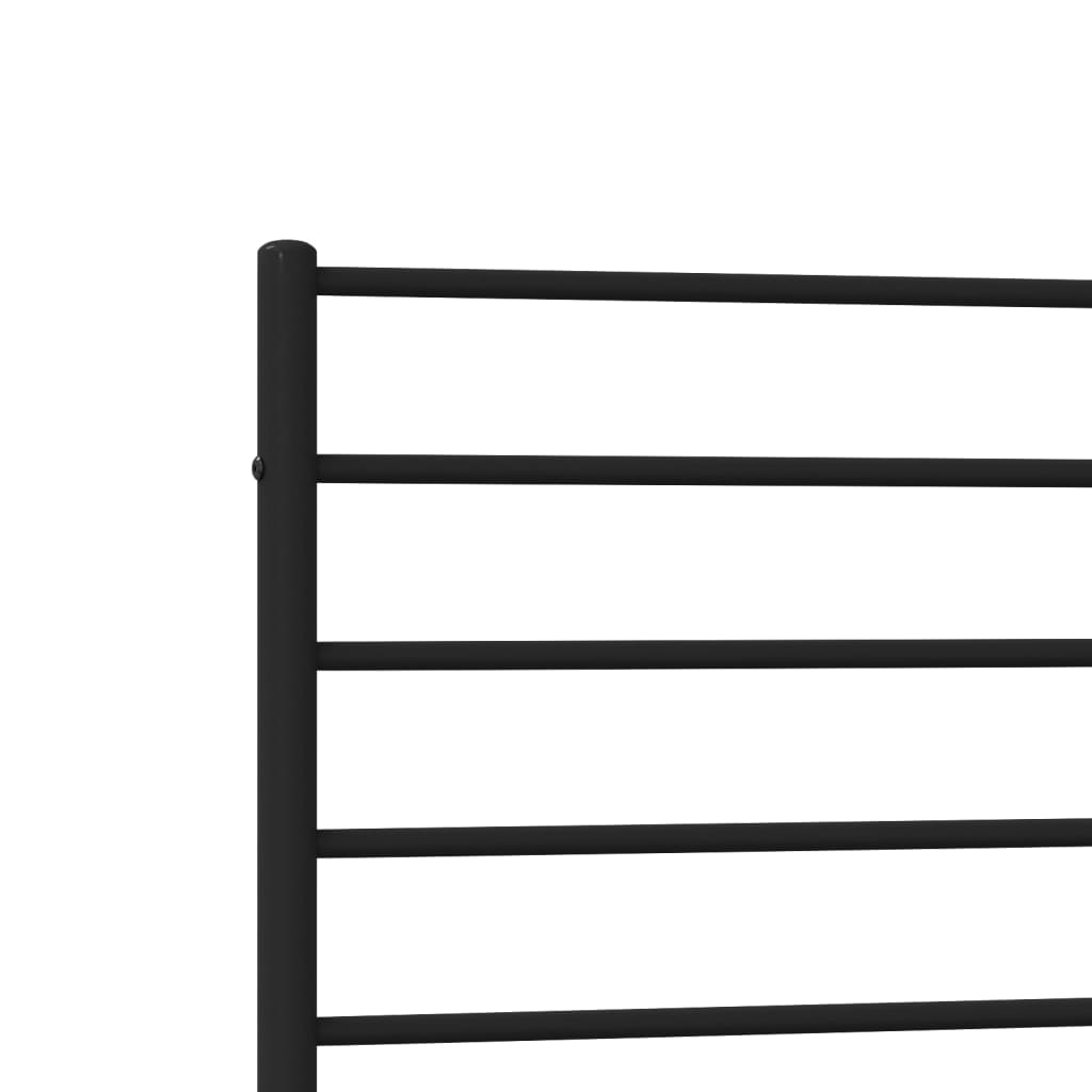 vidaXL Metal Bed Frame with Headboard and Footboard Black 90x190 cm Single - Sudd