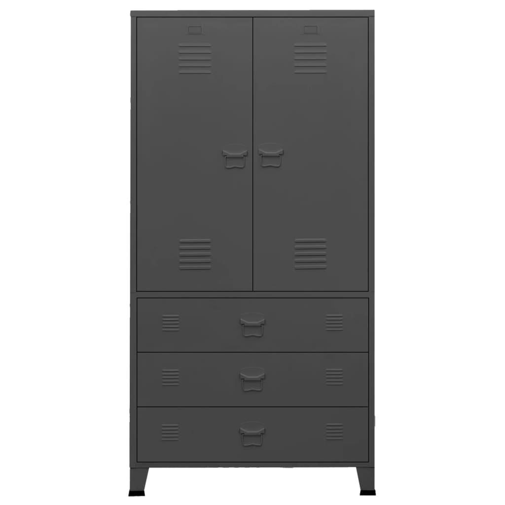 vidaXL Industrial Wardrobe Anthracite 90x50x180 cm Metal - Sudd