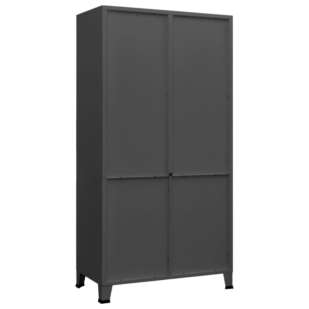 vidaXL Industrial Wardrobe Anthracite 90x50x180 cm Metal - Sudd