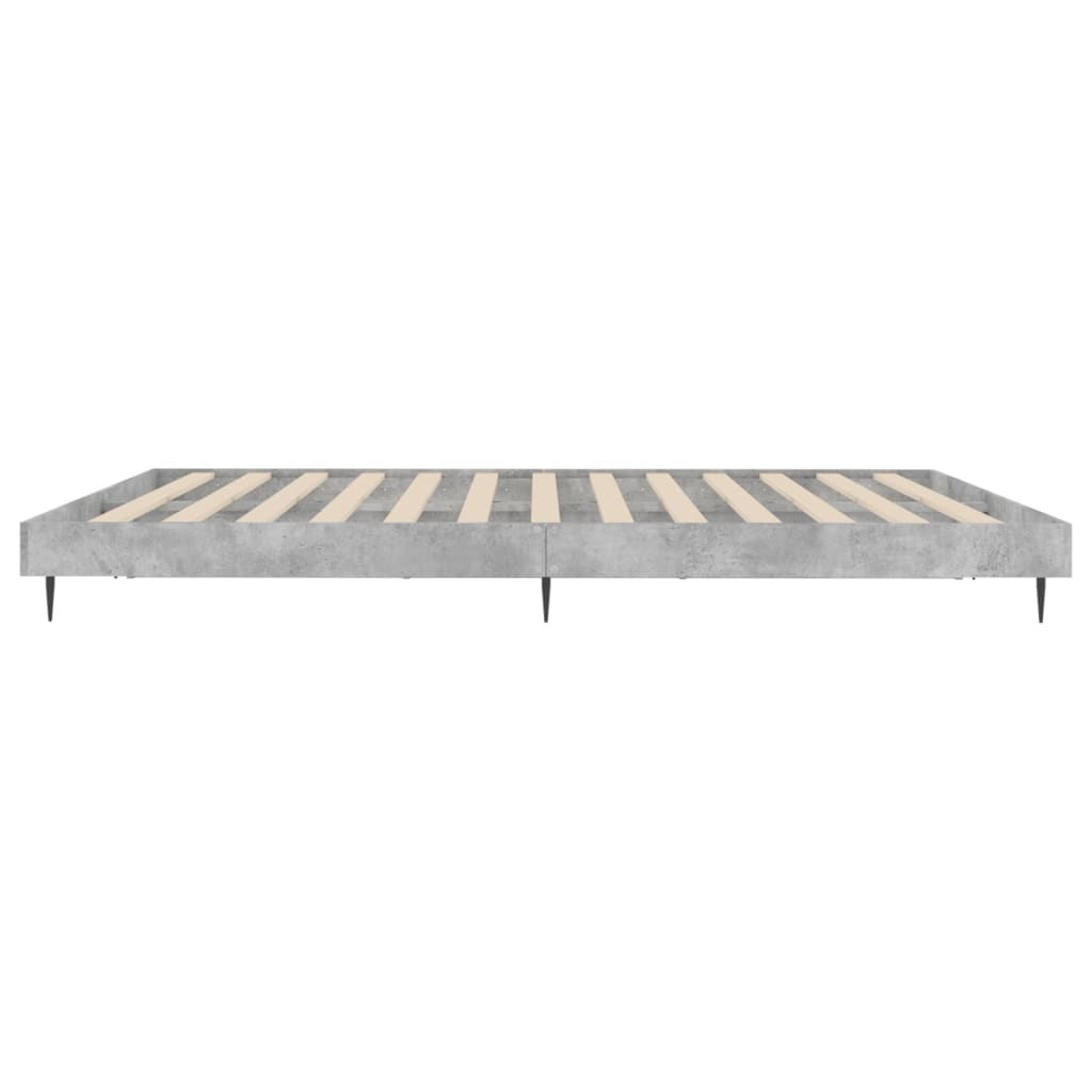 vidaXL Bed Frame Concrete Grey 200x200 cm Engineered Wood - Sudd