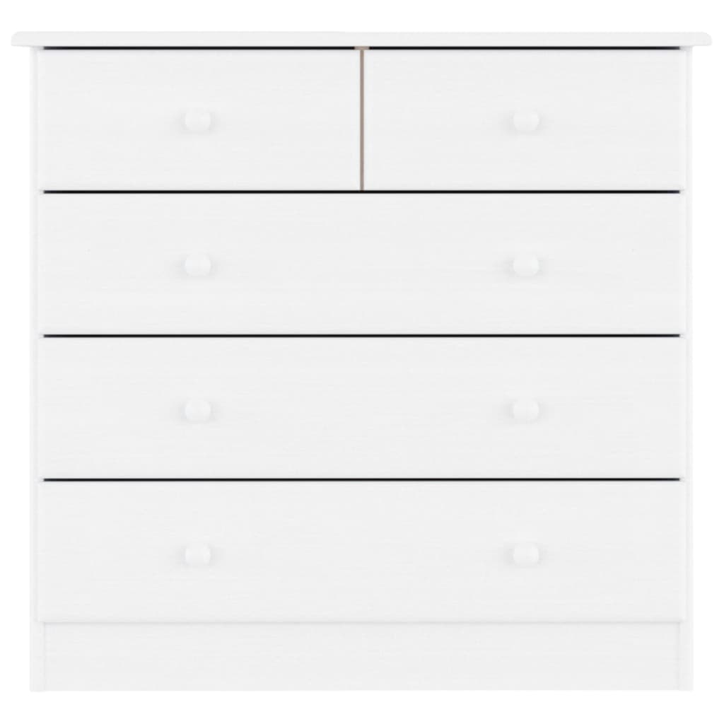 vidaXL Chest of Drawers ALTA White 77x35x73 cm Solid Wood Pine - Sudd