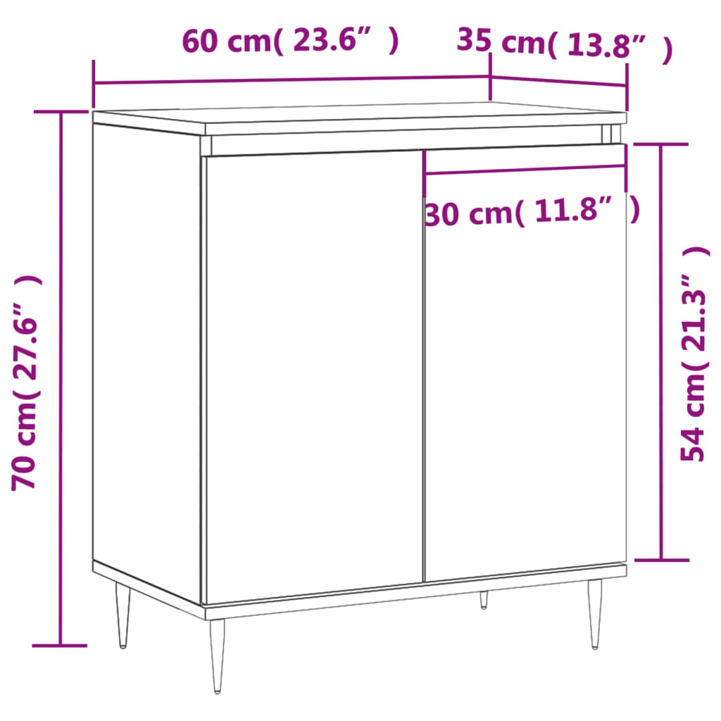 Brown Oak Sideboard Medium - Sudd