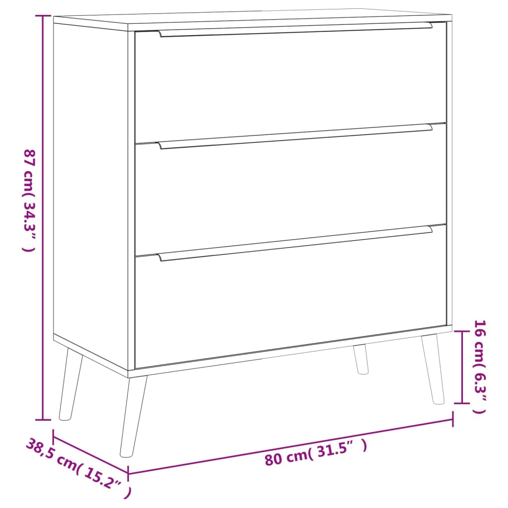 Sonoma Oak Drawer Cabinet - Sudd