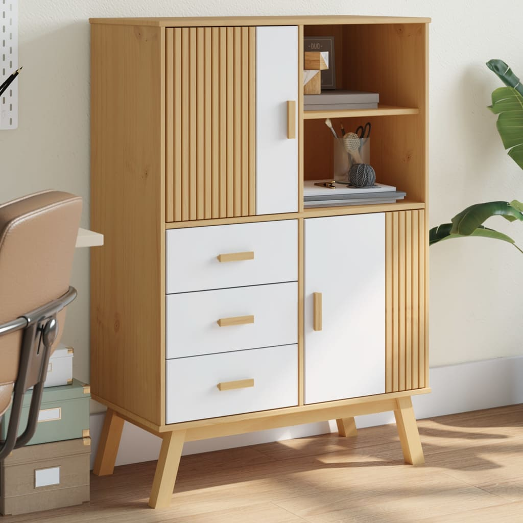 White and Brown Highboard - Sudd