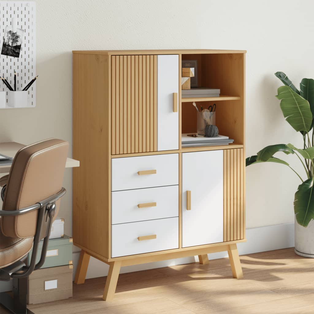 White and Brown Highboard - Sudd