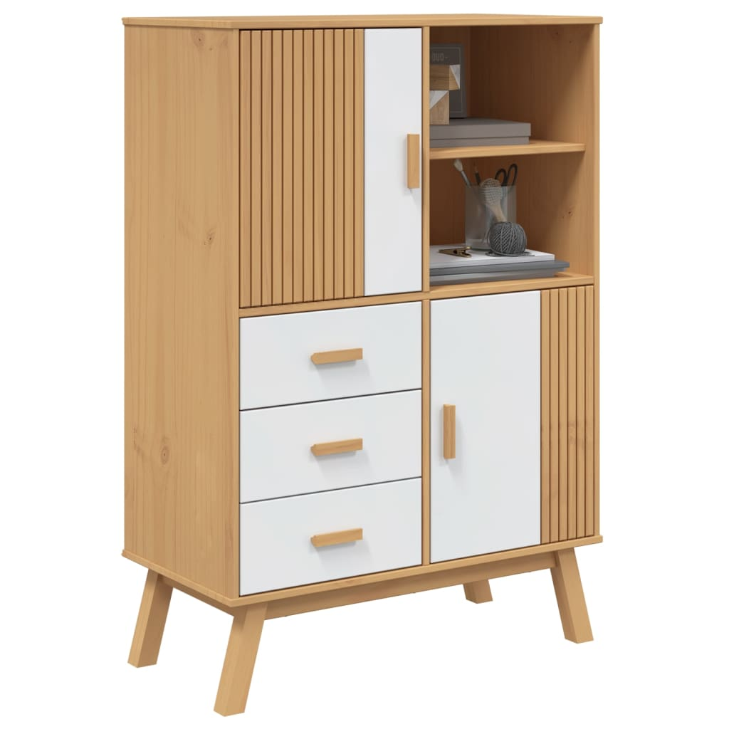 White and Brown Highboard - Sudd