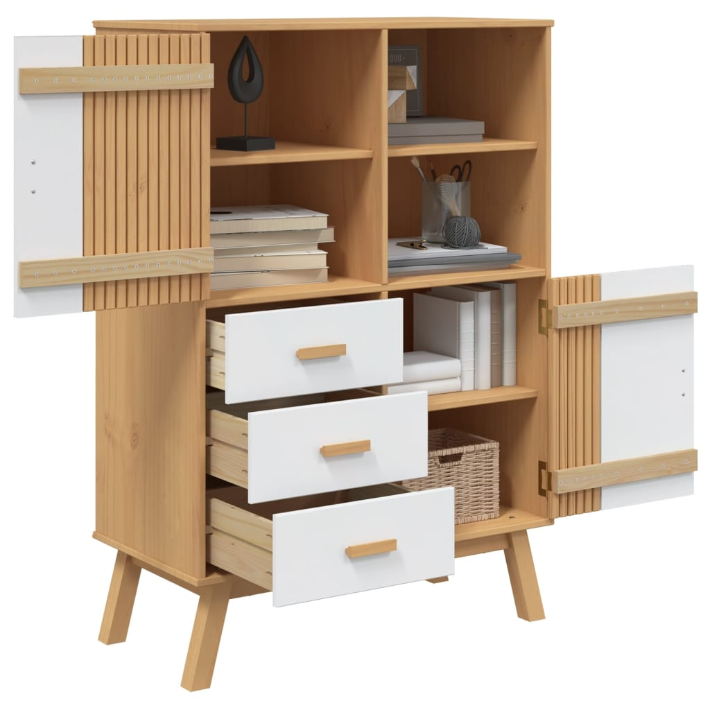 White and Brown Highboard - Sudd