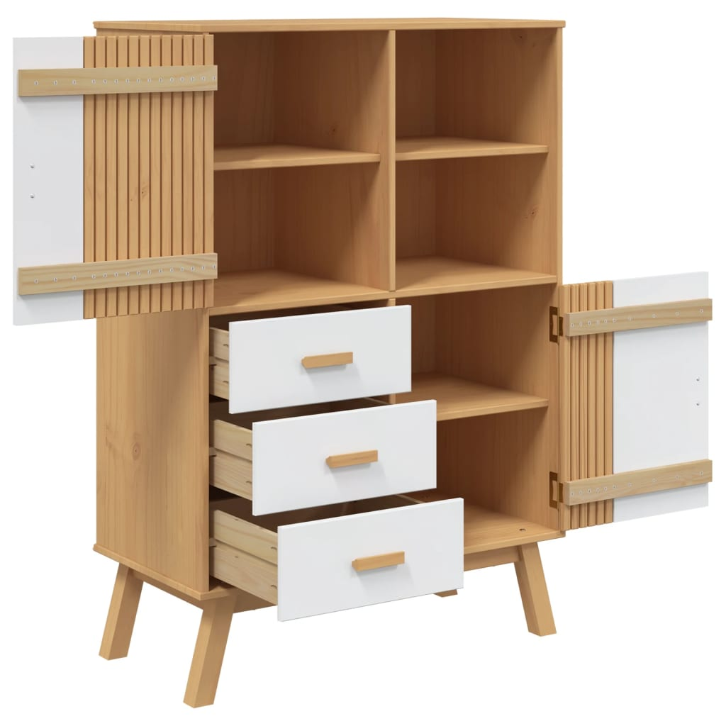 White and Brown Highboard - Sudd