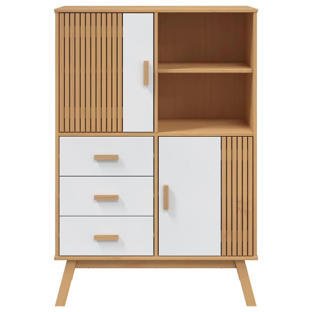 White and Brown Highboard - Sudd