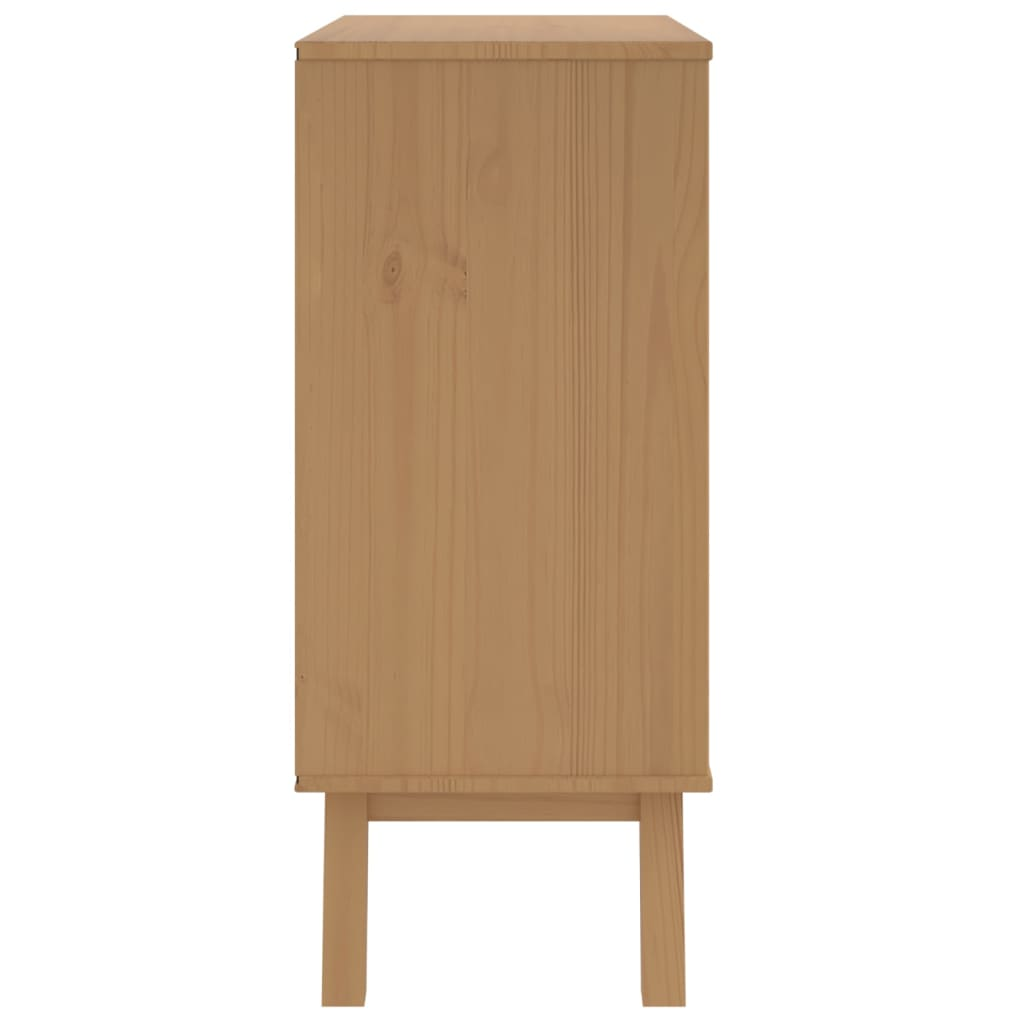 vidaXL Drawer Cabinet OLDEN White and Brown Solid Wood Pine - Sudd