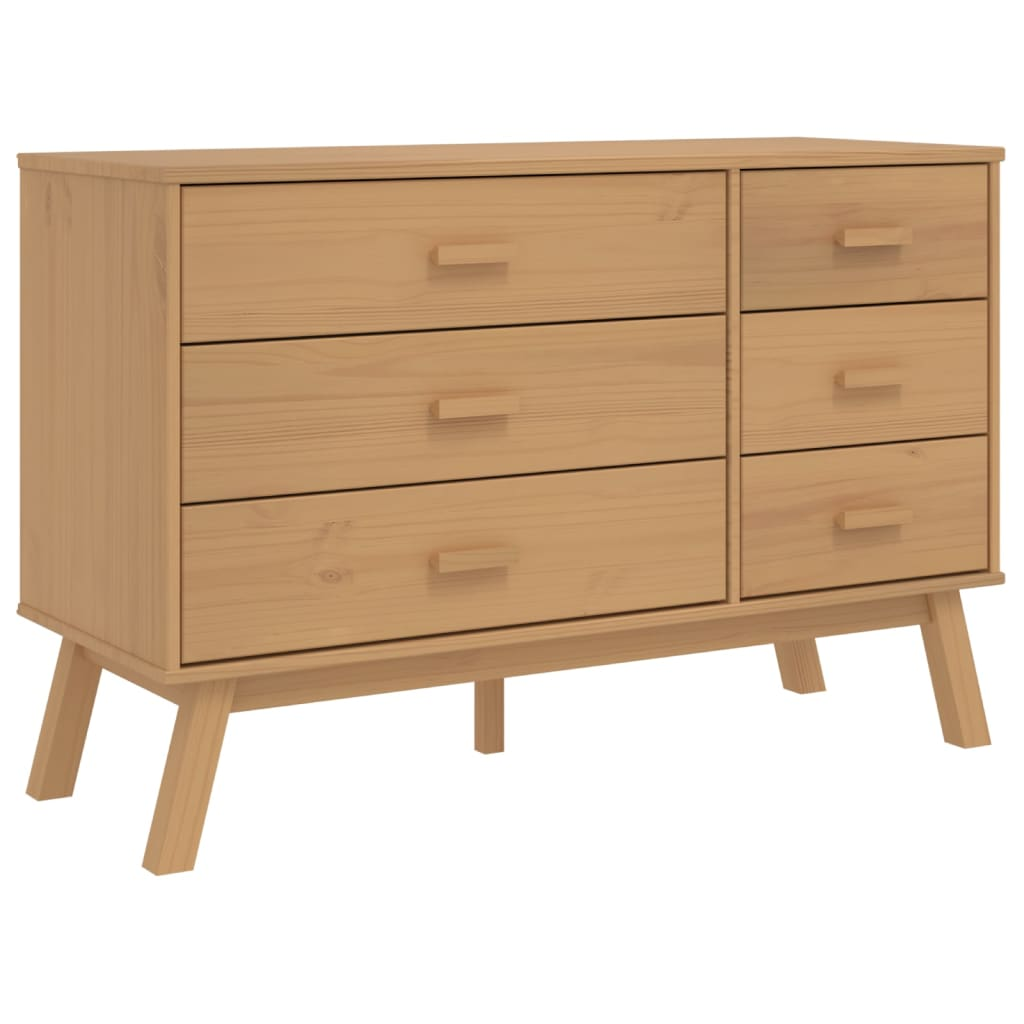 vidaXL Drawer Cabinet OLDEN Brown Solid Wood Pine - Sudd