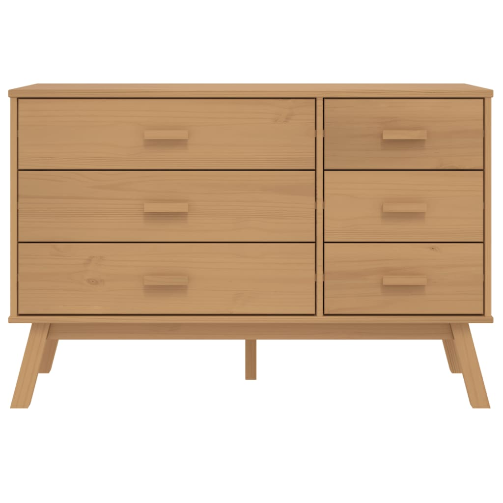 vidaXL Drawer Cabinet OLDEN Brown Solid Wood Pine - Sudd