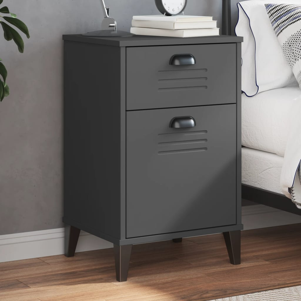 Anthracite Grey Bedside Cabinet - Sudd