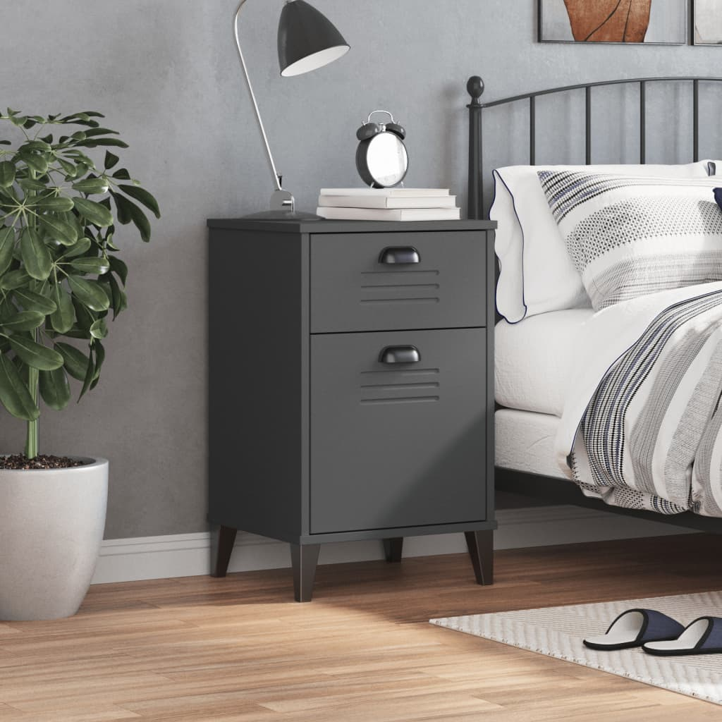 Anthracite Grey Bedside Cabinet - Sudd