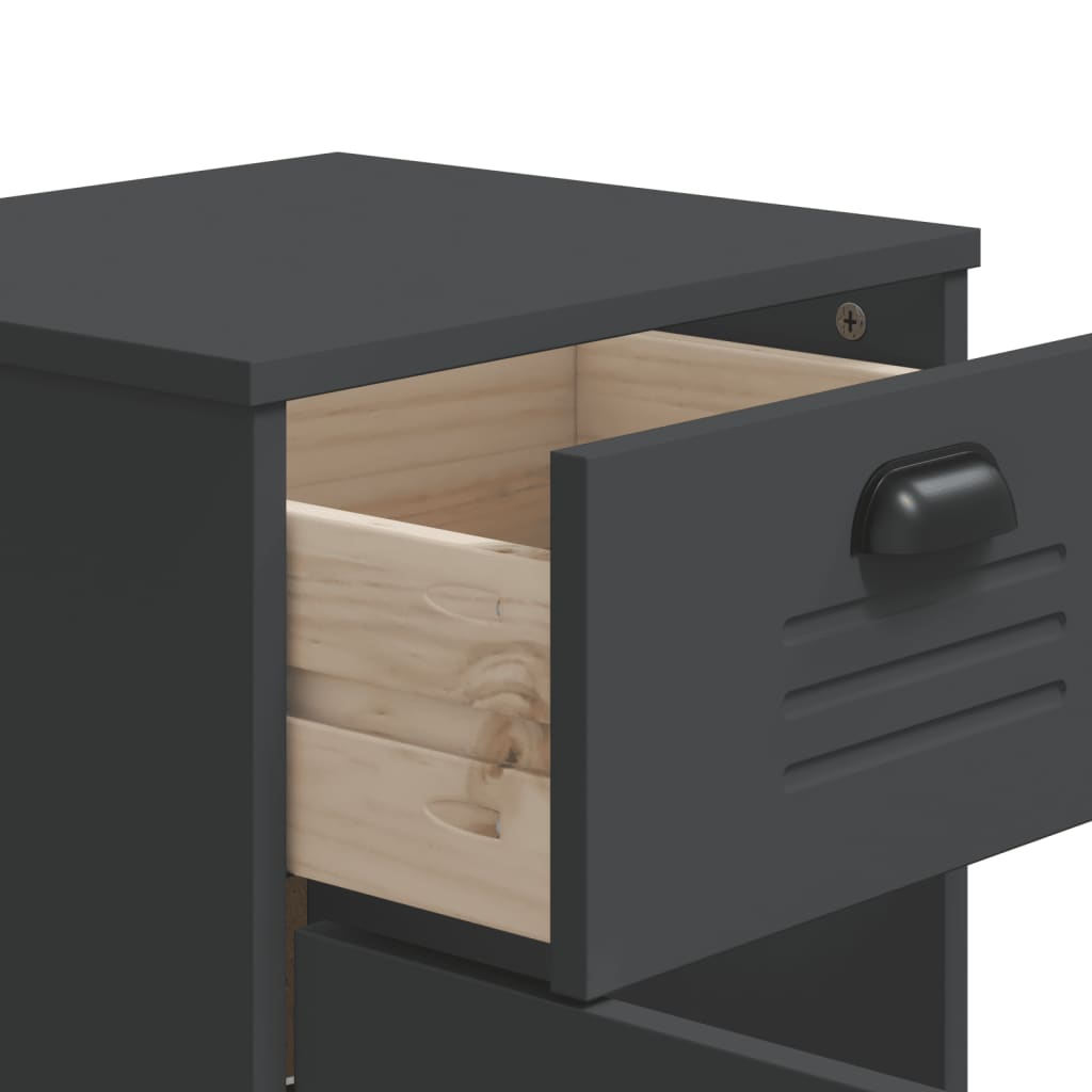 Anthracite Grey Bedside Cabinet - Sudd