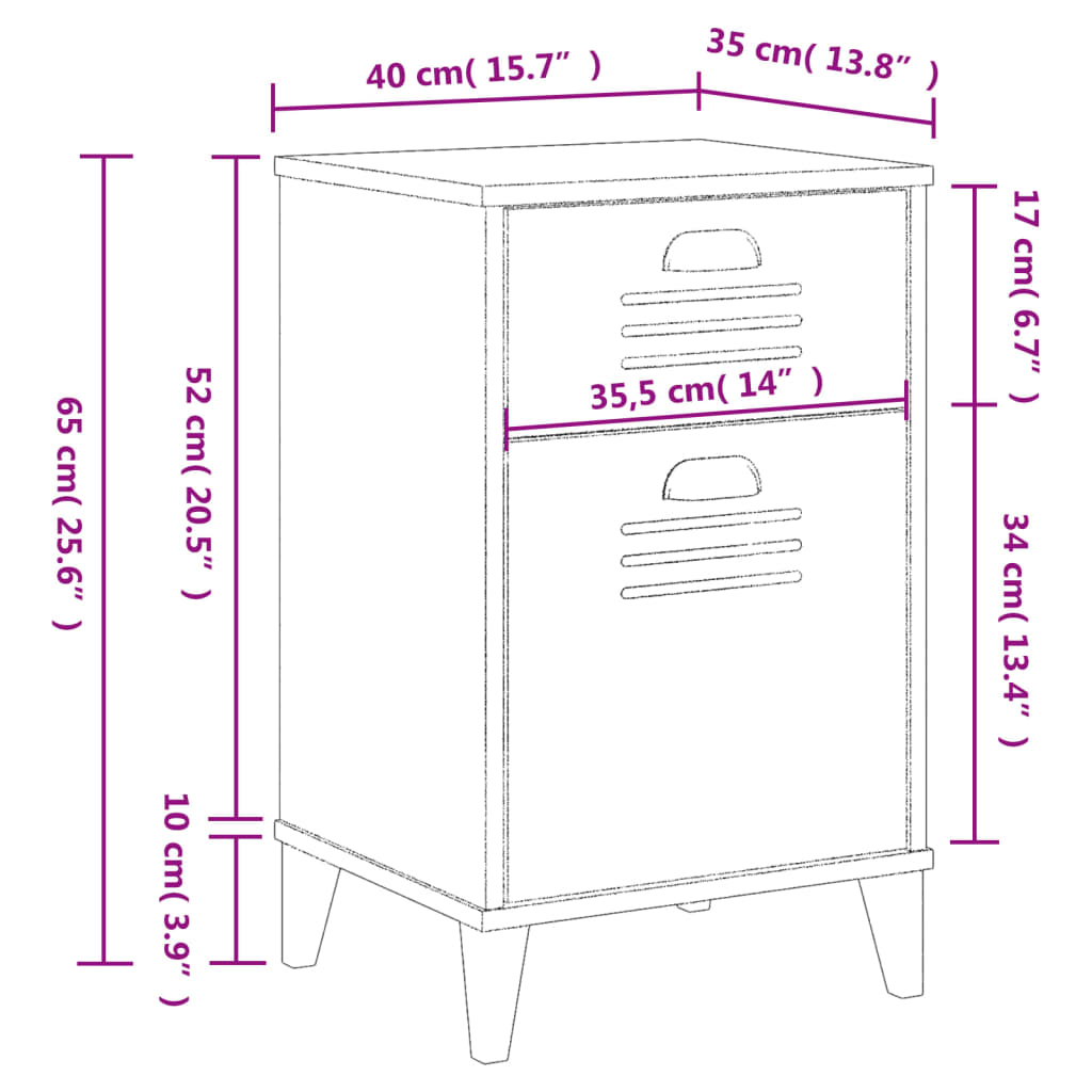 Anthracite Grey Bedside Cabinet - Sudd