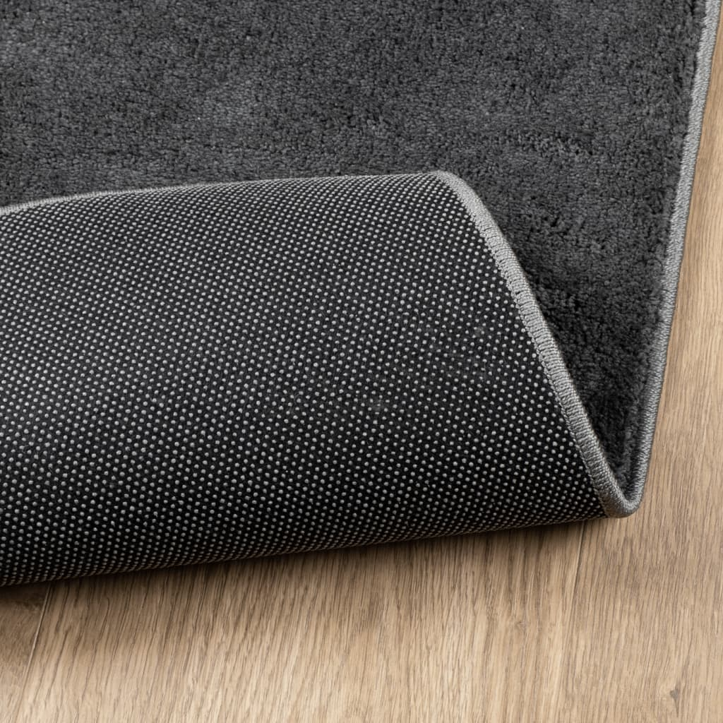 vidaXL Rug OVIEDO Short Pile Anthracite 120x120 cm - Soft and Stylish - Sudd