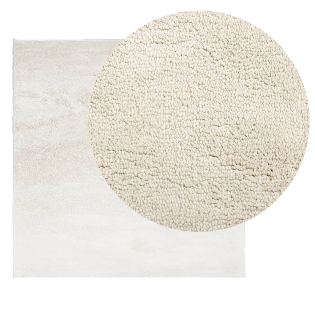 vidaXL Rug OVIEDO Short Pile Beige 160x160 cm - Soft and Durable Area Rug - Sudd