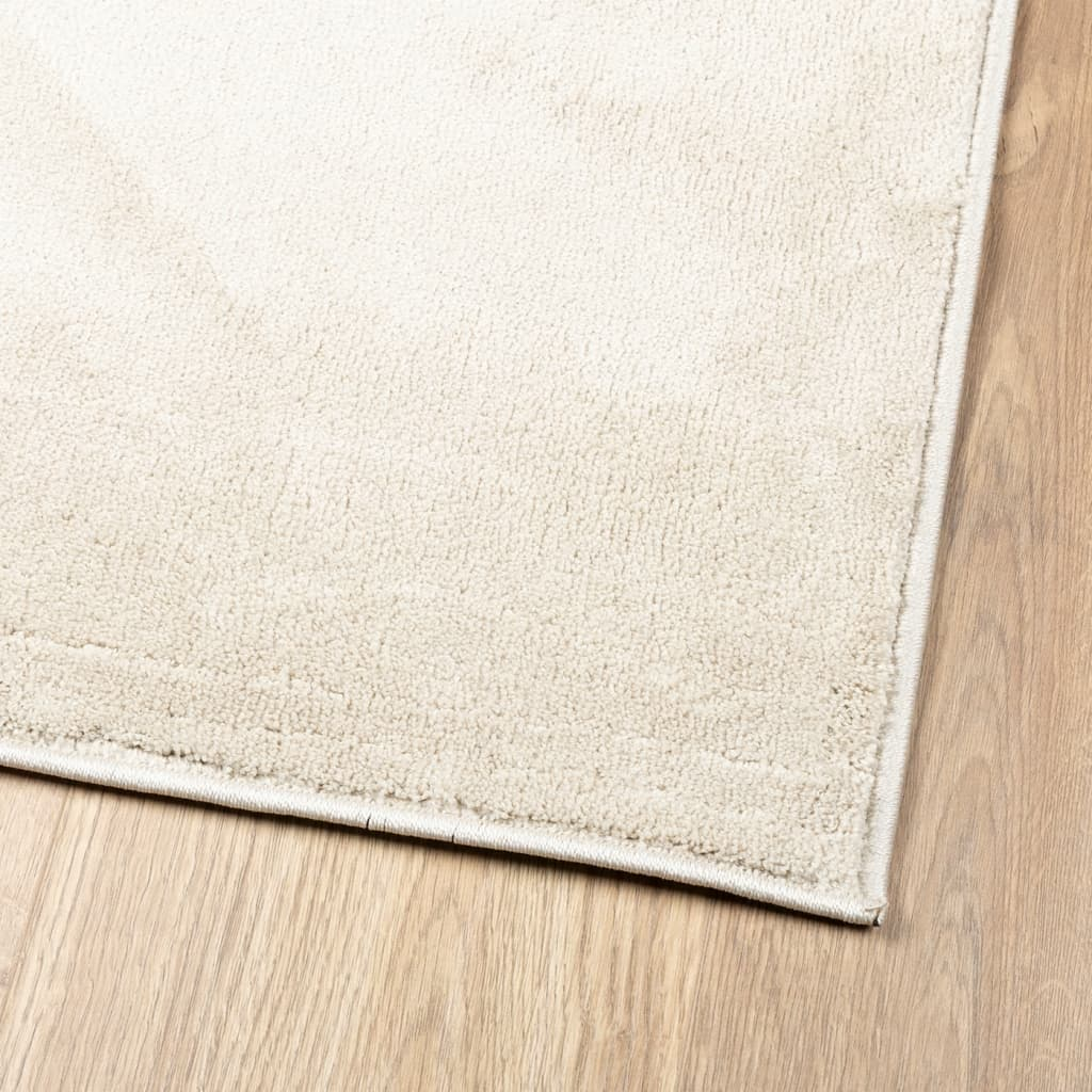 vidaXL Rug OVIEDO Short Pile Beige 160x160 cm - Soft and Durable Area Rug - Sudd