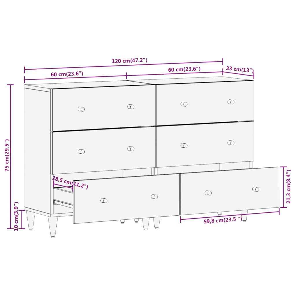 Mango Wood Side Cabinets - Sudd