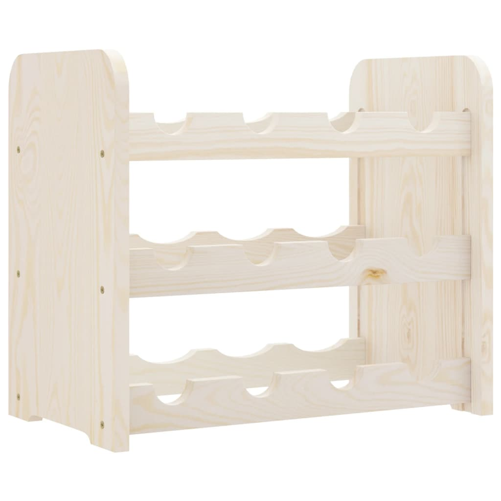 Wine Rack Solid Wood Pine - Sudd