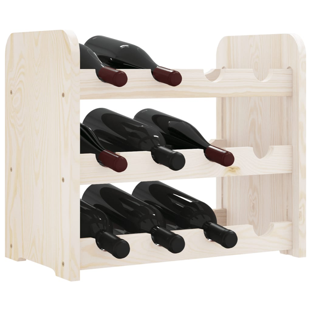 Wine Rack Solid Wood Pine - Sudd