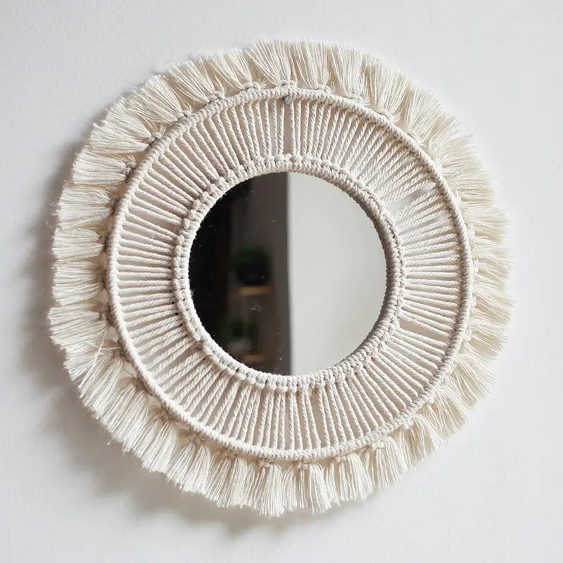 Macrame Mandala Hanging Wall Mirror - Sudd