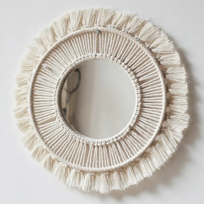 Macrame Mandala Hanging Wall Mirror - Sudd