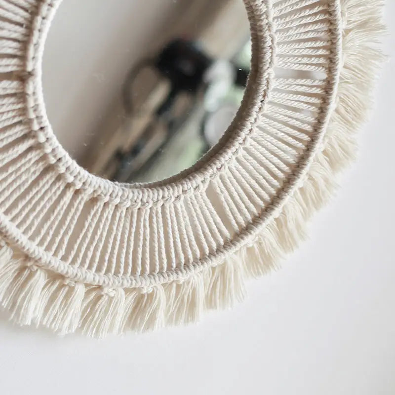 Macrame Mandala Hanging Wall Mirror - Sudd