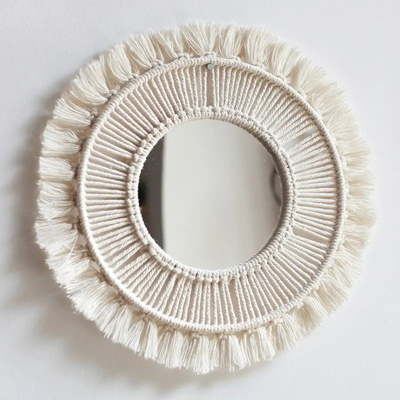 Macrame Mandala Hanging Wall Mirror - Sudd