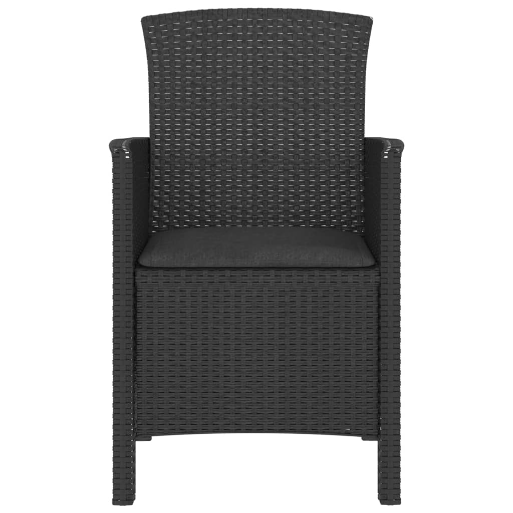 vidaXL Garden Chairs 2 pcs with Cushions PP Rattan Graphite