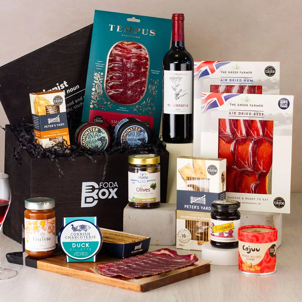 Red Wine, Cheese, and Charcuterie Gift Hamper